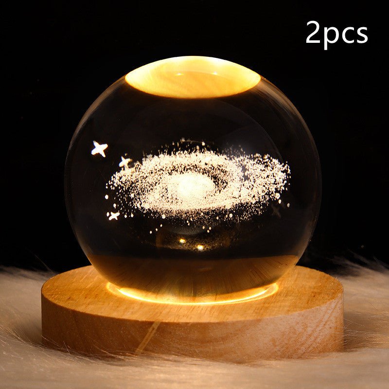 Galaxy Crystal Ball Moon Lamp - 3D Night Light for Kids Birthday Gift - silverfoxgoods